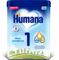 HUMANA 1 HMO PIENO MILTELIAI kūdikiams SU DHA NUO GIMIMO 750 g
