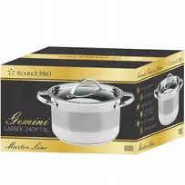 Puodas 8 L PLIENAS 18/10 MET DANGAS Starke Pro Gemini