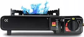 TURISTINĖ DUJINĖ VIRTUVĖ, NEŠIOJAMAS VIENO DEGIKLIO + DĖKLAS 2IN1