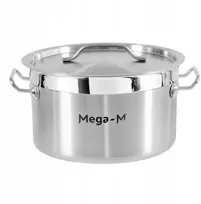 Mega M Indukcinis puodas, nerūdijančio plieno, 12L, skersmuo. 30 cm su PRO dangteliu 30x18 cm