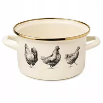Emalia Pleszew ENAMEL PLESZEW Emaliuotas puodas 16 cm 2 l indukciniam KURY