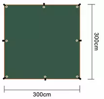 TARP vandeniui atsparūs terminiai kempingo lakštai 3 x 3 m SAULĖS BURĖ