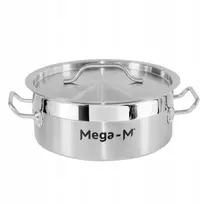 Mega M Indukcinis puodas, nerūdijančio plieno, 5L, skersmuo. 25 cm su PRO dangteliu 25x11 cm