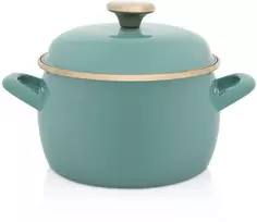 Metalac Emaliuotas puodas INDUCTION 18 cm 3,1L, klasikinis mėtų derliaus, Mėtų