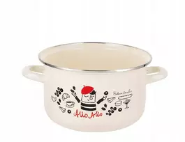 Emalio puodas Emalia Pleszew Allo 18 cm 3L baltas indukcijai