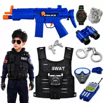 Sferazabawek MAŽAS POLICININKAS RINKINYS LIEMENĖS BINOKULIAI ANTRANKIAI GINKLŲ PRIEDŲ IŠMETIMAS