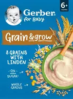 GERBER GRŪDŲ 8 grūdų košė, liepžiedžių, be pieno po 6 mėnesių 200g