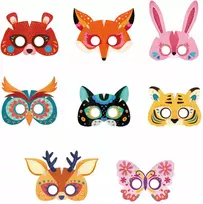 Karnavalinė kaukė - Popierinė kaukė SET OF 8 Mideer Masks Vakarėlis miške
