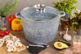Tradicinis gilus puodas su dangčiu, Edenberg 4L, marmurinės indukcinės dujos