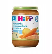 Vaikiškas patiekalas Morkos su bulvėmis ir lašiša HiPP 190 g