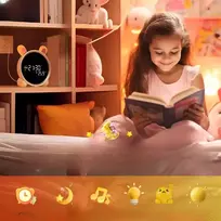 LynkCust LAIKRODIS ŽADIDINYS LED NAKTINIS LEMPAS VAIKUI LAIKMAČIO BATERIJA TRIUKIS
