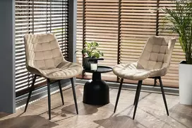Jumi MINŠTOS VALGOMO KĖDĖS 2x VELIŪRO MODERNINĖ BEIGE KĖDĖ