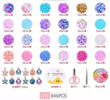 Karoliukai Purpuriniai amatų rinkinys MEGA Box 28 Cells DIY Jewelry 845vnt