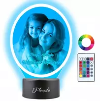 Plexido 3D LED naktinė lempa Gimtadienis Jūsų nuotrauka Dovana Jūsų užrašas Vardo graviravimas