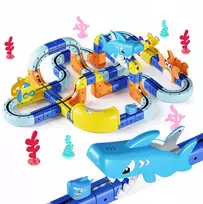 Atopdream Magnetinis ryklio traukinys 3D statybiniai blokai, antigravitacinis takelis, 3+