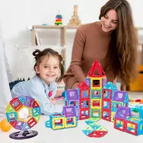 3D EDUKACINIAI MAGNETINIAI KONSTRUKCINIAI KLUOKAI 180 dalių DĖLĖLĖ VAIKAMS