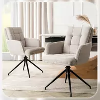 Mebel Elite Minkšta pasukama kėdė valgomajam Pilka velveta AKITA