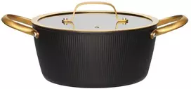 Puodas 24cm (4,4l), juodos spalvos, Maku