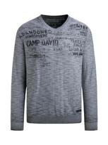 CAMP DAVID Megztinis 'Wild Sites II' mėlyna dūmų spalva / juoda