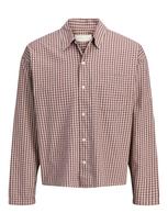 JACK & JONES Marškiniai 'JORAUSTIN' ruda / balta
