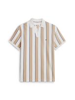 TOMMY HILFIGER Marškinėliai 'Relaxed Fit Stripe Crepe' kupranugario / dramblio kaulo / juoda