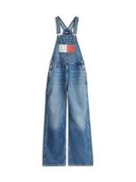 Tommy Jeans Džinsinis kombinezonas tamsiai (džinso) mėlyna / šviesiai raudona / balta