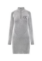 Calvin Klein Jeans Megzta suknelė juoda / balta