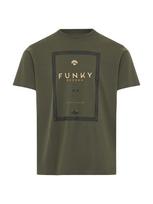Funky Buddha Marškinėliai gelsvai pilka spalva / kario spalva / alyvuogių spalva / juoda