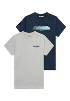 ELLESSE Marškinėliai tamsiai mėlyna jūros spalva / akmens / juoda