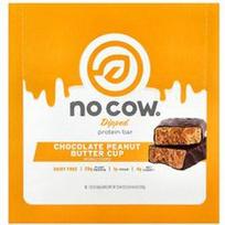 No Cow, Panardintas baltymų batonėlis, šokoladinis žemės riešutų sviesto puodelis, 12 batonėlių, po 2.12 uncijos (60 g)