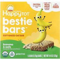 Happy Family Organics, „Happy Tot®“, „Bestie Bars™“, minkštai kepti avižiniai batonėliai su bananais ir avižomis, 5 batonėliai po 25 g