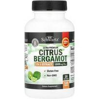 BioSchwartz, Citrusinių bergamočių skonio, itin aukščiausios kokybės, be glitimo, 120 kapsulių (250 mg vienoje kapsulėje)