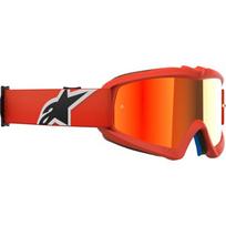 Vaikiški motokroso akiniai Alpinestars Vision Mirror Youth - Corp oranžová, zrcadlové červené plexi