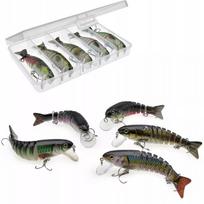 5 x Miracle Fish sulankstomi vobleriai lydekoms + dėžutė