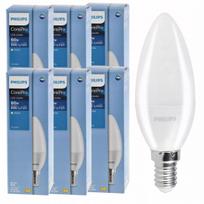 6x LED lemputė E14 PHILIPS 7W=60W 806lm 2700K Žvakės formos Premium rinkinys