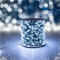 Kalėdinės eglutės girlianda 1000 LED, 100 m, su nuotolinio valdymo pulteliu, balta šalta šviesa