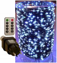 1000 LED girlianda 100 m, šaltai balta, vielinė