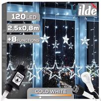 ŠVIEČIANTI užuolaida, kalėdinė girlianda, lauko sodo lemputės, 120 LED, 2,5 m