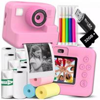 ZeeTech skaitmeninis momentinis fotoaparatas vaikams su spausdintuvu DRUKUŚ + 11 popieriaus ritinėlių ir 32GB kortelė