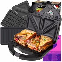 Mesko D_3045 sumuštinių keptuvė vafliams, griliui ir panini 1000W su nepridegančia danga