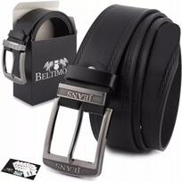 Vyriškas odinis diržas Beltimore premium, 4 cm pločio, klasikinis, juodas