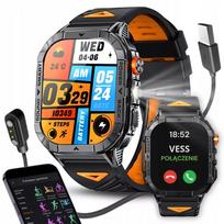 Vyriškas sportinis išmanusis laikrodis Vess K70A su Bluetooth skambučiais ir atsparus vandeniui, meniu lenkų kalba