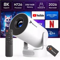 Mini LED projektorius Reagle R-MOVIELUM-P10, Android 14, 4K, nešiojamas, Smart TV, WiFi, 2026 m. modelis