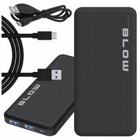 Išorinė baterija 10000 mAh BLOW Powerbank USB galinga talpi greito įkrovimo USB-C kabelis rinkinys