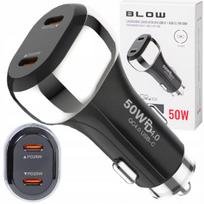 AUTOMOBILINIS ĮKROVIKLIS GREITAS ĮKROVIMAS 2x USB-C PD QC 50W GALINGAS
