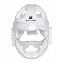 Taekwondo Headgear Protective Gear Face Shield – Apsauginis šalmas su veido skydeliu, XL, baltas