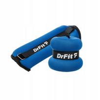 DrFit svoriai kulkšnims ir riešams fitnesui treniruotėms 2x 1kg mėlyni