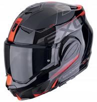 Motociklininko šalmas modulinis Scorpion Exo-Tech Evo Traveller Black Red, S dydis