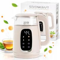 Elektrinis virdulys SevenKraft 1,7 l su temperatūros reguliavimu, smėlio spalvos