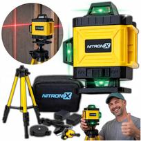 4D 360° lazerinis nivelyras, 16 linijų, kryžminis lazeris su stovu